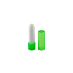 Vegan lippenbalsem met vanillegeur in een transparante verpakking kleur lichtgroen