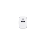 Netadapter van gerecycled plastic met twee USB-poorten kleur wit derde weergave