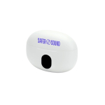 Draadloze oordopjes van gerecycled ABS met 4 uur batterijduur kleur wit afbeelding met logo