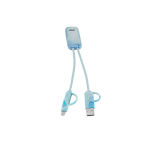 Kabel van gerecycled materiaal met vervaagd geribbeld effect 6-in-1 kleur meerkleurig eerste weergave