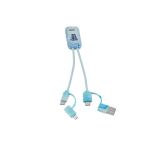 Kabel van gerecycled materiaal met vervaagd geribbeld effect 6-in-1 kleur meerkleurig afbeelding met logo