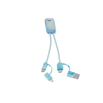 Kabel van gerecycled materiaal met vervaagd geribbeld effect 6-in-1 kleur meerkleurig