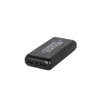 Milieuvriendelijke powerbank met laadindicator 20.000 mAh kleur zwart afbeelding met logo