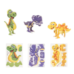 3D-puzzel van papier, 3-in-1, in de vorm van een dinosaurus diverse kleuren