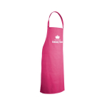 Keuken geschikt keperstof schort van katoen 180 g/m² kleur roze afbeelding met logo