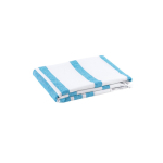 Gestreepte strandhanddoek van katoen en polyester met franjes 180 g/m² kleur lichtblauw tweede weergave