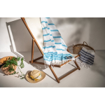 Gestreepte strandhanddoek van katoen en polyester met franjes 180 g/m² luxe weergave