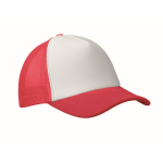 Baseballpet van polyester met wit voorpaneel 150 g/m² kleur rood