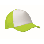 Baseballpet van polyester met wit voorpaneel 150 g/m² kleur limoen groen