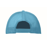 Baseballpet van polyester met wit voorpaneel 150 g/m² kleur cyaan blauw derde weergave
