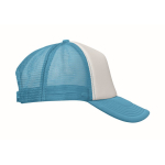 Baseballpet van polyester met wit voorpaneel 150 g/m² kleur cyaan blauw vierde weergave