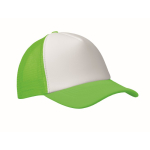 Baseballpet van polyester met wit voorpaneel 150 g/m² kleur neon groen