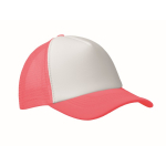 Baseballpet van polyester met wit voorpaneel 150 g/m² kleur neon fuchsia