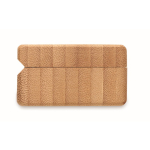Draadloze koptelefoon met microfoon in een bamboe hoes kleur hout achtste weergave