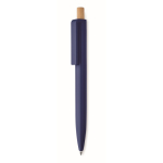 Monochrome balpen met bamboedrukknop, blauwe inkt kleur blauw