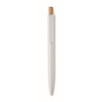 Monochrome balpen met bamboedrukknop, blauwe inkt kleur wit derde weergave
