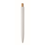 Monochrome balpen met bamboedrukknop, blauwe inkt kleur wit vierde weergave