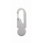Winkelwagensleutelhanger met multifunctionele gereedschappen kleur zilver vierde weergave