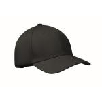 Katoenen pet met verstelbare stalen gesp 280 g/m² kleur zwart