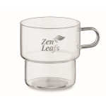 Volledig borosilicaat glazen mok met stapelbaar ontwerp 300ml kleur doorzichtig hoofdweergave