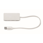 USB-hub met 4 poorten van gerecycled aluminium met walnoothoutdetail kleur hout derde weergave