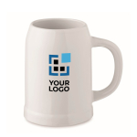 Speciaal bierglas voor sublimatie met een capaciteit van 500ml kleur wit weergave met bedrukking