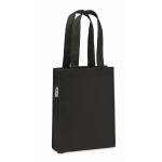 Kleine RPET-vilten tas met plooien en korte handvatten kleur zwart