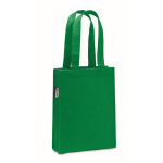 Kleine RPET-vilten tas met plooien en korte handvatten kleur groen