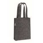 Kleine RPET-vilten tas met plooien en korte handvatten kleur donkergrijs