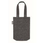 Kleine RPET-vilten tas met plooien en korte handvatten kleur donkergrijs tweede weergave
