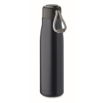 Lekvrije roestvrijstalen drinkfles met koordhandvat 500ml kleur marineblauw