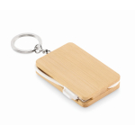 Sleutelhanger met oplaadkabels bedekt met bamboe behuizing kleur hout tweede weergave