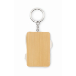 Sleutelhanger met oplaadkabels bedekt met bamboe behuizing kleur hout derde weergave