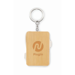 Sleutelhanger met oplaadkabels bedekt met bamboe behuizing kleur hout hoofdweergave derde weergave