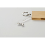 Sleutelhanger met oplaadkabels bedekt met bamboe behuizing kleur hout foto bekijken zesde weergave