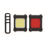 Set van 2 oplaadbare fietslampen met 3 verlichtingsmodus kleur zwart