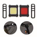 Set van 2 oplaadbare fietslampen met 3 verlichtingsmodus kleur zwart zesde weergave