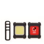 Set van 2 oplaadbare fietslampen met 3 verlichtingsmodus kleur zwart weergave met bedrukking