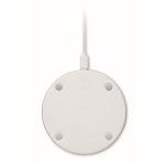 Draadloze ronde oplader met walnoothouten bovenzijde 15W kleur hout vierde weergave