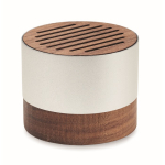 Draadloze speaker van gerecycled aluminium met walnoothoutdetails kleur hout