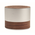 Draadloze speaker van gerecycled aluminium met walnoothoutdetails kleur hout vierde weergave