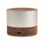 Draadloze speaker van gerecycled aluminium met walnoothoutdetails kleur hout zesde weergave