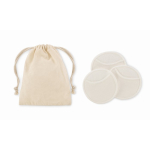 Set van 3 herbruikbare en wasbare schijfjes voor gezichtsreiniging kleur beige