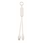 Sleutelhanger en telefoonhouder met oplaadkabels van 26 cm kleur wit vijfde weergave