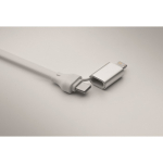 Sleutelhanger en telefoonhouder met oplaadkabels van 26 cm kleur wit foto weergave