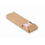 Set van 15 plakstrips in een doosje met logo van gerecycled papier kleur beige tweede weergave