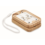 Bamboe doos met riem en draadloze oplaadfunctie 15W kleur hout