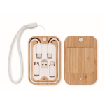Bamboe doos met riem en draadloze oplaadfunctie 15W kleur hout