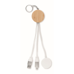 Oplaadkabelset 4-in-1 inclusief horlogelader aan een sleutelhanger kleur wit