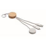 Oplaadkabelset 4-in-1 inclusief horlogelader aan een sleutelhanger kleur wit